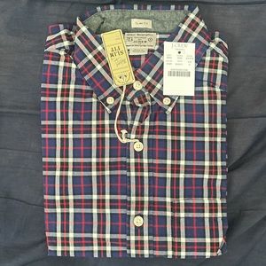 J crew navy and red flannel size small